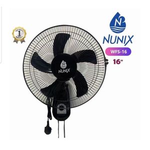 Nunix 16-Inch Wall Mounted Fan – 5 Blade High Power Cooling Fan 