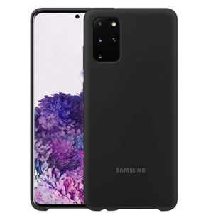 Soft Silicone Back Cover for Samsung Galaxy S20+ - Black, anti-fingerprint, anti-scratch, durable silicone case
