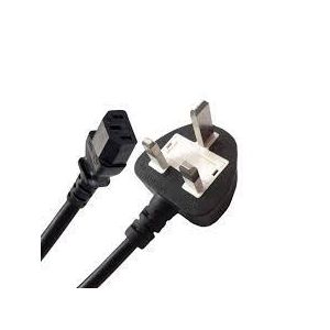 Universal Quality White Fused Computer Desktop CPU And Monitor Power Cable Fused - 3 Pin Plug