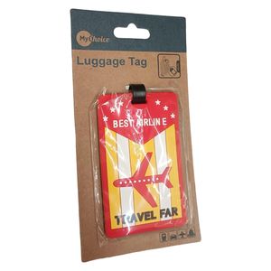 My Choice Red LUGGAGE TAG For SUITCASES CARRY-ONS DUFFLE BAGS STRONG Easy Identification in AIRPORTS CAR/BUS TRAVEL cf