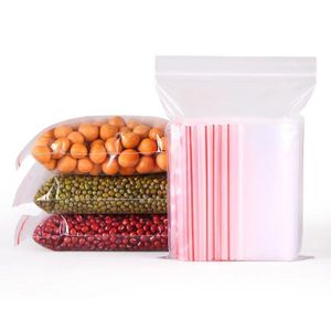 100pcs 1kg Reusable Ziplock Bags Airtight Seal Food Storage Freezer Bags Leak Proof Transparent Packaging Bags Kitchen Organizer
