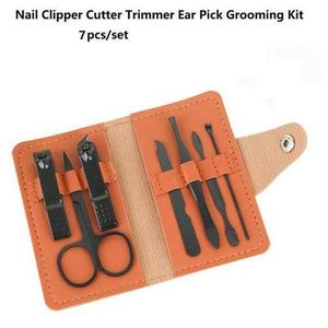 7pcs/set Nail Clipper Cutter Trimmer Ear Pick Grooming Kit