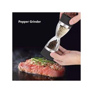 Manually adjustable thickness, hour glass 2 in 1 Dual Salt Pepper Mills,  Pepper Grinder, Sesame, Spice Grinder, Kitchen spice jar