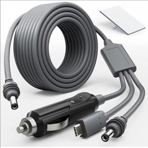 3-in-1 Power Cord Car Charger + DC + Type C to DC for Satellite Mini Kit 3-in-1 Power Cord Car Charger + DC + Type C to DC Compatible Satellite Mini Kit Dish Cable Connection Replacement Cable Cord for Router ( 32.8084FT / 10M )