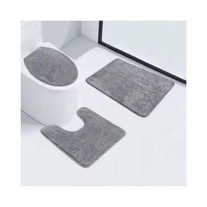 3pcs Set Of Soft Non-Slip Bathroom Shower Toilet Mats