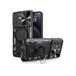 FOR ORIGINAL CASE SAMSUNG GALAXY A56 5G HARD CAMSHIELD CASE WITH RING HOLDER AND KICK STAND AND CAMERA LENS SLIDE PROTECTOR COVER MILITARY GRADE HARD AMOUR SHOCK PROOF RUGGED PHONE CASE.