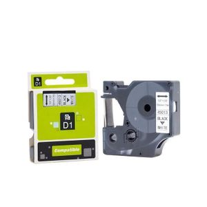 Dymo 45013 Label Tape 12mm x 7m Black on White - Compatible with LabelManager