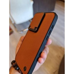 PIBLUE Classic Leather Protective Case for Apple iPhone 13 Pro Max – Elegant Flip Cover with Camera Protection and Multi-Angle Stand (Brown)