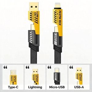  USB-C & Lightning Mechanical Data Cable – Fast Charging & Data Sync for iPhone, Android, Laptop & Power Bank