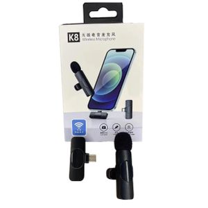K8 K8-Single Wireless Noise Cancellation Microphone Plug and Play High-Sensitivity Omni-Directional Mic Rechargeable Battery 20m Stable Transmission for Streaming Recording and Public Speaking