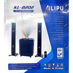 AILIPU  KL-8202 2.1 Multimedia Speaker System Powerful 110W RMS Output: 8-Inch High-Performance Subwoofer Wide Frequency Response, Powerful Sound. Deep Bass.