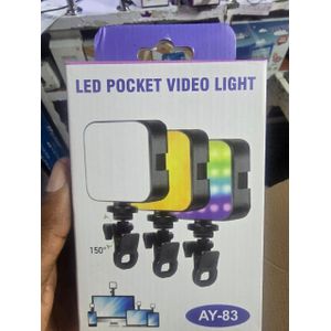 AY-83 LED Pocket Video Light – Ultra-Bright Rechargeable RGB Lighting For Video Calls & Filming
