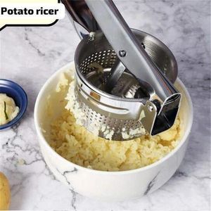 Potato Masher Ricer Press Mashed Potatoes Stainless Steel Crushing Potatoes Puree Fruit Vegetable Juicer Press Maker Tool