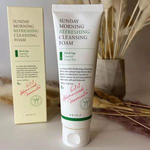 Centella New AXIS-Y Sunday Morning Refreshing Cleansing Foam – Gentle PH 5.5 Face Wash With  & Green Tea, Hydrating Vegan Cleanser For Sensitive Skin, Removes Impurities & Balances Moisture 120 ML