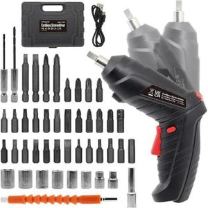 Rechargeable Electric Screwdriver Set, 47PCS Cordless Drill Driver Kit, Portable Wireless Power Tool  4.2v