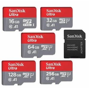 Sandisk ULTRA memory card MicroSD Card 256GB 128GB 64GB 32GB 16GB 8GB 4GB 2GB C10 A1 FHD UK With Adapter 128 GB, 64 GB ,32 GB ,16 GB, 8 GB, 4 GB, 2 GB Memory card