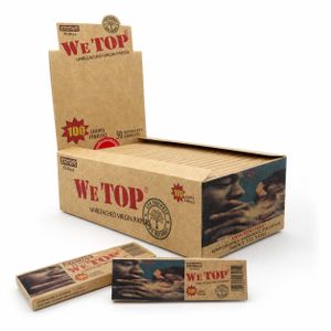 Wetop Brown 1 1/4 Size Rolling Papers Box - 50 Booklets 100 Leaves
