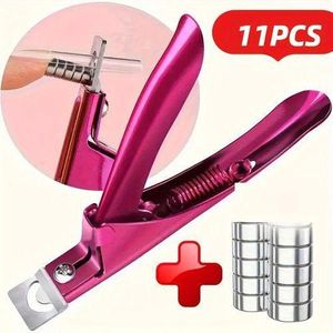 11-Piece Professional Nail Clipper Set - Heavy Duty Stainless Steel U-Shaped False Nail Clippers with Sharp Blades and Ergonomic Handle