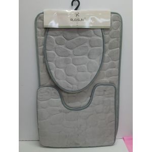 3-in-1 Toilet & Bathroom Mat Set
