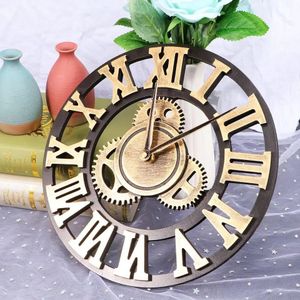3D Gear Roman Vintage Wall Clock Retro 