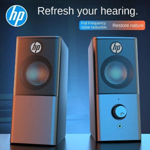 HP USB Portable Multimedia Wired Black Speaker 2.0 Channel Full Range Stereo Sound Computer Speakers