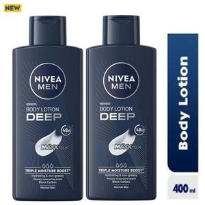 NIVEA MEN Deep Body Lotion For Men - 400ml (Pack of 2).