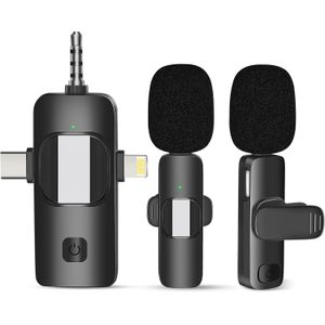 K15 Lavalier Wireless Dual Mic Set – 3-in-1 for YouTube, Podcast & Short Film