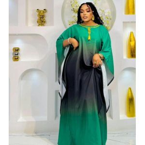 The Ultimate Elegant Tie& Dye Modern Statement Kaftan/Dera with Bold Accents(Also Pregnant/maternity friendly)- Green.