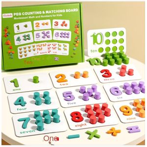 Peg Counting & Matching Board Wooden Educational Toys  Montessori Math & Numbers For Kids