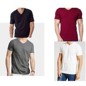 Mens 4 Pcs V- Neck Unisex T-shirts