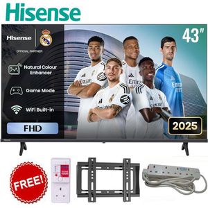 Hisense 43A4Q 43" Full HD Smart TV,Slim Design, HDR Display, Dolby Audio+Bracket+TV Guard+Extension