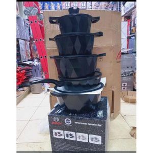 Long Diamond 10PCS Granite Cookware Set With Silicone Lid Non Stick Cooking Pots