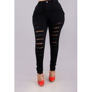 Fashion (Black)Women High Waist Wide Leg Baggy Jeans Side Pocket