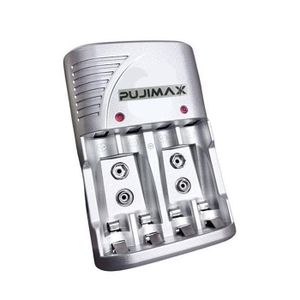 Pujimax Heavy Duty Long Term Reliability High Performance Standard AA AAA 9V Rechargeable Batteries 4 Slot Multi Battery Charger