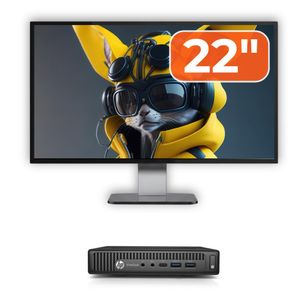 HP EliteDesk 800 G1 Mini PC + 22” Monitor – Core i5 8GB RAM 256GB SSD and accesories (Full Set)