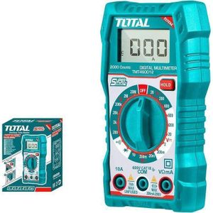 TOTAL Digital Multimeter Tester 2000 Counts with DC AC Voltmeter and Ohm Volt Amp Meter- Measures Voltage, Current, Resistance, Continuity and Diode