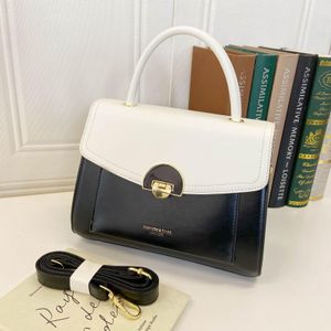 Elegant Two-Tone Top-Handle Handbag