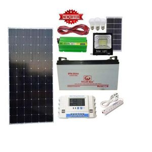 Solarmax 300Watts Solar panel all weather +200ah solar battery +600Watts solar power imnverter +30ah solar charge controller +3 Dc bulb +Extension +5m red,5m black cable+Free 100 Watts solar floodlight