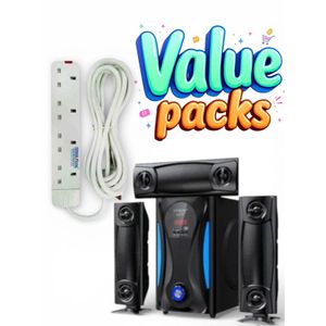 Power King sweet home V643 BASS HomeTheatre SubWoofer Sounds/BT/USB/FM//plus free 4 way power extension 