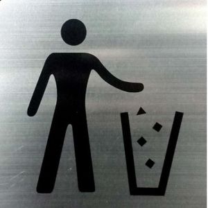 Litter Disposal Trash Dustbin Sticker Sign