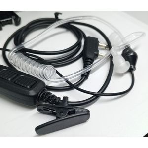 Clear Sound Acoustic Tube Headset with Push-To-Talk Clip Mic for Baofeng Walkie Talkie