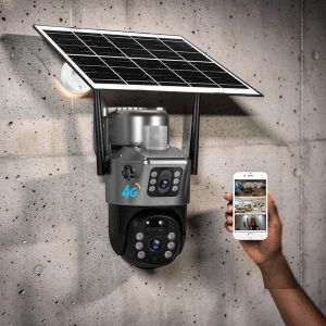 	Cloud Storage Back Up Support Instant Alerts Easy Installation Night Vision Activated V380 Pro App 12MP 4G PTZ Rotating Dual Lens Full-Color 24/7 Colored Night Vision Outdoor Security Solar Camera