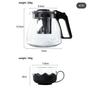 5pc Transparent Heat Resistance Glass Infuser Tea set