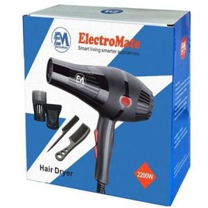 ElectroMate 2200w Professional Hair Dryer Blow-dry, With 3 Speed & 2 Temperature Settings,