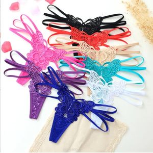 6pcs Butterfly Women's Transparent Hollow Erotic Underwear Lace Panties Women G-string Sexy Lingerie Low-waist T-back Strap Briefs
