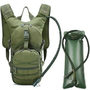 Jungle green tactical military bag, camel bag, hiking backpack with 3ltrs hydration bladder 