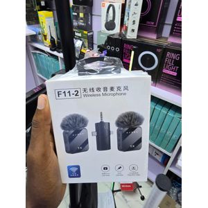 F11-2 Dual Wireless Microphone System for Clear Audio Recording on iPhone, Android Smartphones, DSLR Cameras, and PCs