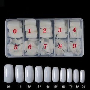 500PCS Full Cover Nail Tips Set â€“ Natural & Clear â€“ Boxed False Nails For French Manicure, DIY & Salon Use