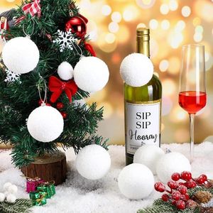 6 PCS  Snow White Christmas deco balls