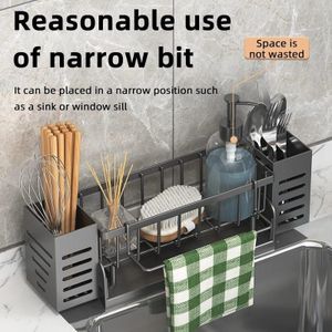 Kitchen Sink Rack Storage Rack Self-draining Black